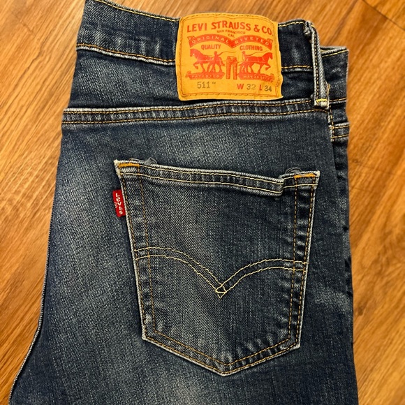 Mens Medium/Dark Acid Wash Levi 511’s - Worn Twice. W32 x L34 - Picture 6 of 6